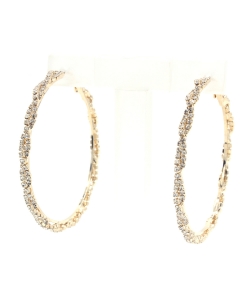 Rhinestone Hoop Earrings EH300015 GOLD
